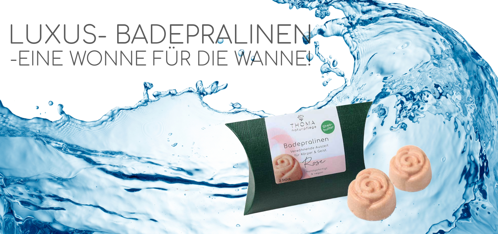 THOMA Badepralinen Rose – Luxuriöse Badekosmetik für eine wohltuende Auszeit, mit Sheabutter und handgefertigtem Design.